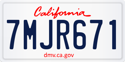 CA license plate 7MJR671