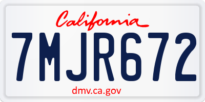 CA license plate 7MJR672