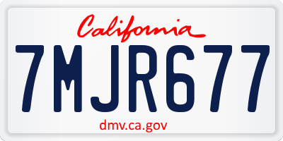 CA license plate 7MJR677