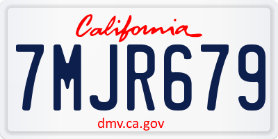 CA license plate 7MJR679