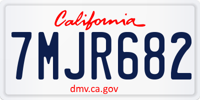CA license plate 7MJR682