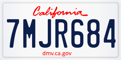 CA license plate 7MJR684