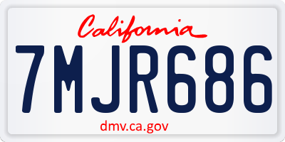 CA license plate 7MJR686