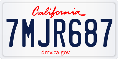 CA license plate 7MJR687