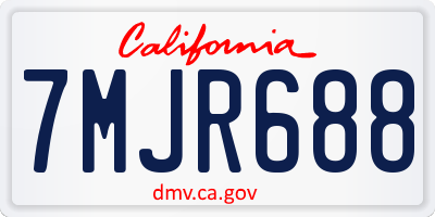 CA license plate 7MJR688