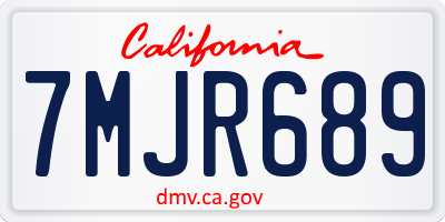 CA license plate 7MJR689