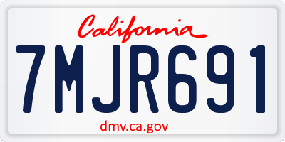 CA license plate 7MJR691