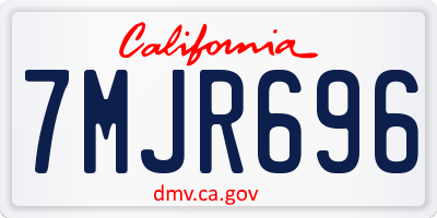 CA license plate 7MJR696