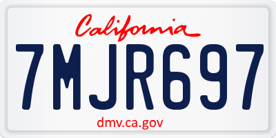 CA license plate 7MJR697