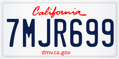 CA license plate 7MJR699