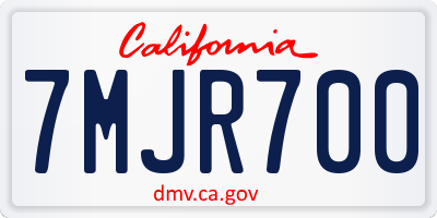 CA license plate 7MJR700