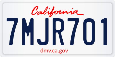 CA license plate 7MJR701