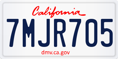CA license plate 7MJR705