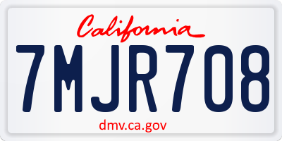 CA license plate 7MJR708