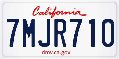 CA license plate 7MJR710