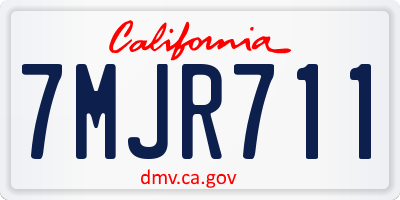 CA license plate 7MJR711