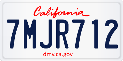 CA license plate 7MJR712
