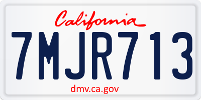CA license plate 7MJR713