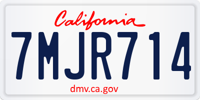 CA license plate 7MJR714