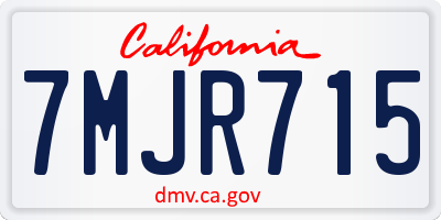 CA license plate 7MJR715