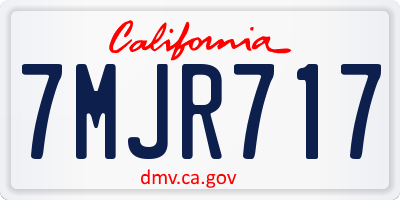 CA license plate 7MJR717