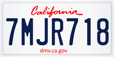 CA license plate 7MJR718