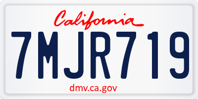 CA license plate 7MJR719