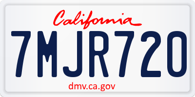 CA license plate 7MJR720