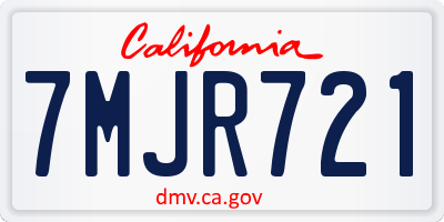 CA license plate 7MJR721
