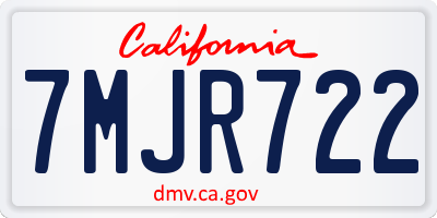CA license plate 7MJR722