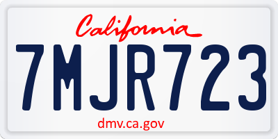 CA license plate 7MJR723