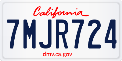 CA license plate 7MJR724