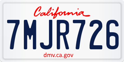 CA license plate 7MJR726