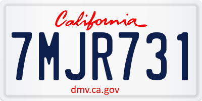 CA license plate 7MJR731