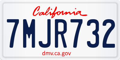 CA license plate 7MJR732