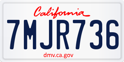 CA license plate 7MJR736