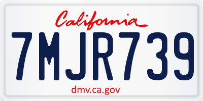 CA license plate 7MJR739