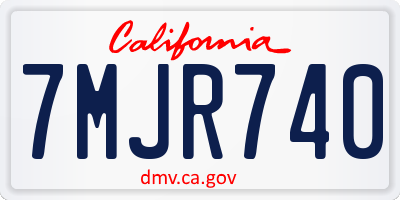 CA license plate 7MJR740
