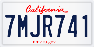 CA license plate 7MJR741