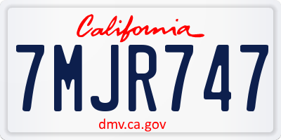 CA license plate 7MJR747