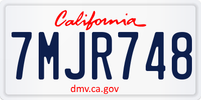 CA license plate 7MJR748