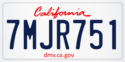 CA license plate 7MJR751