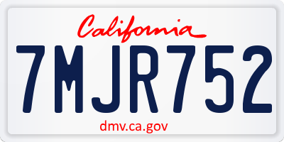 CA license plate 7MJR752