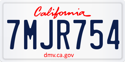 CA license plate 7MJR754