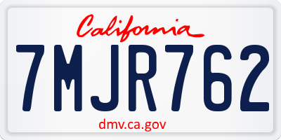 CA license plate 7MJR762