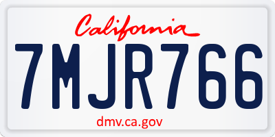 CA license plate 7MJR766