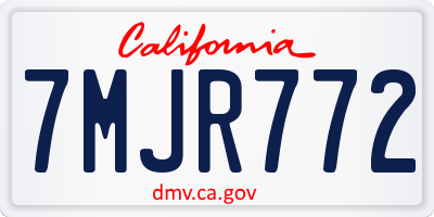 CA license plate 7MJR772