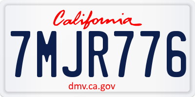 CA license plate 7MJR776
