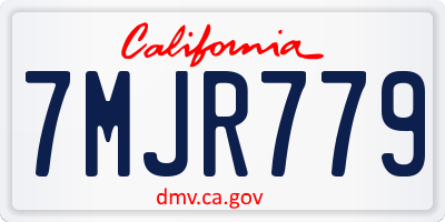 CA license plate 7MJR779