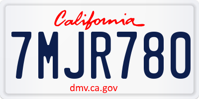 CA license plate 7MJR780